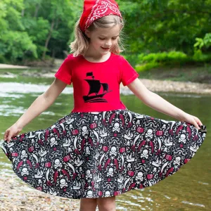 Pirates Short Sleeve Super Twirler Play Dress with Pockets