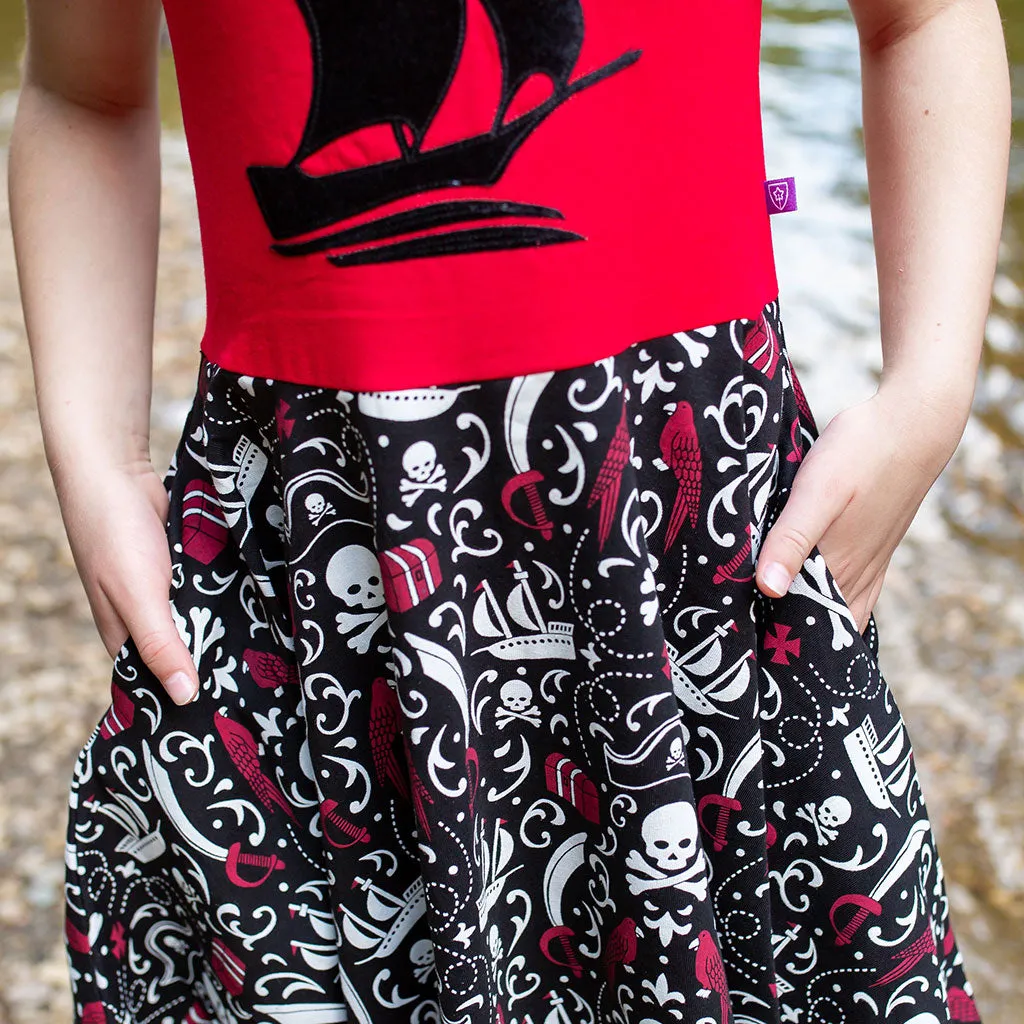Pirates Short Sleeve Super Twirler Play Dress with Pockets