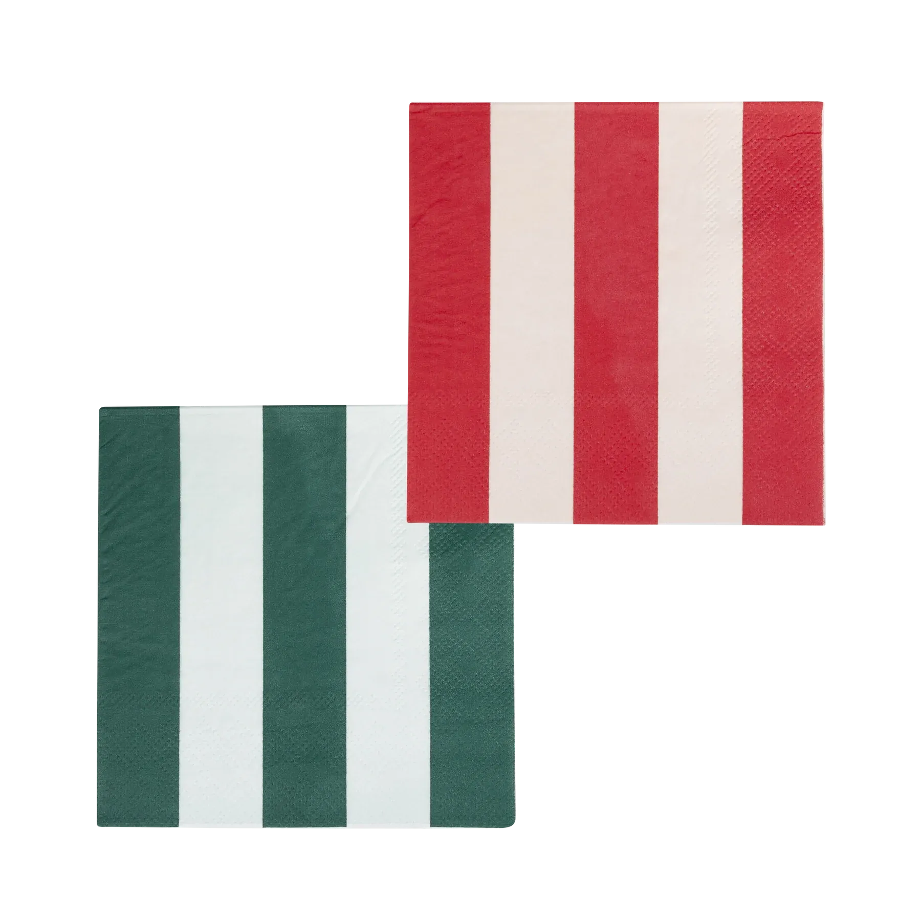 Red & Green Striped Cocktail Napkins (24 pack)