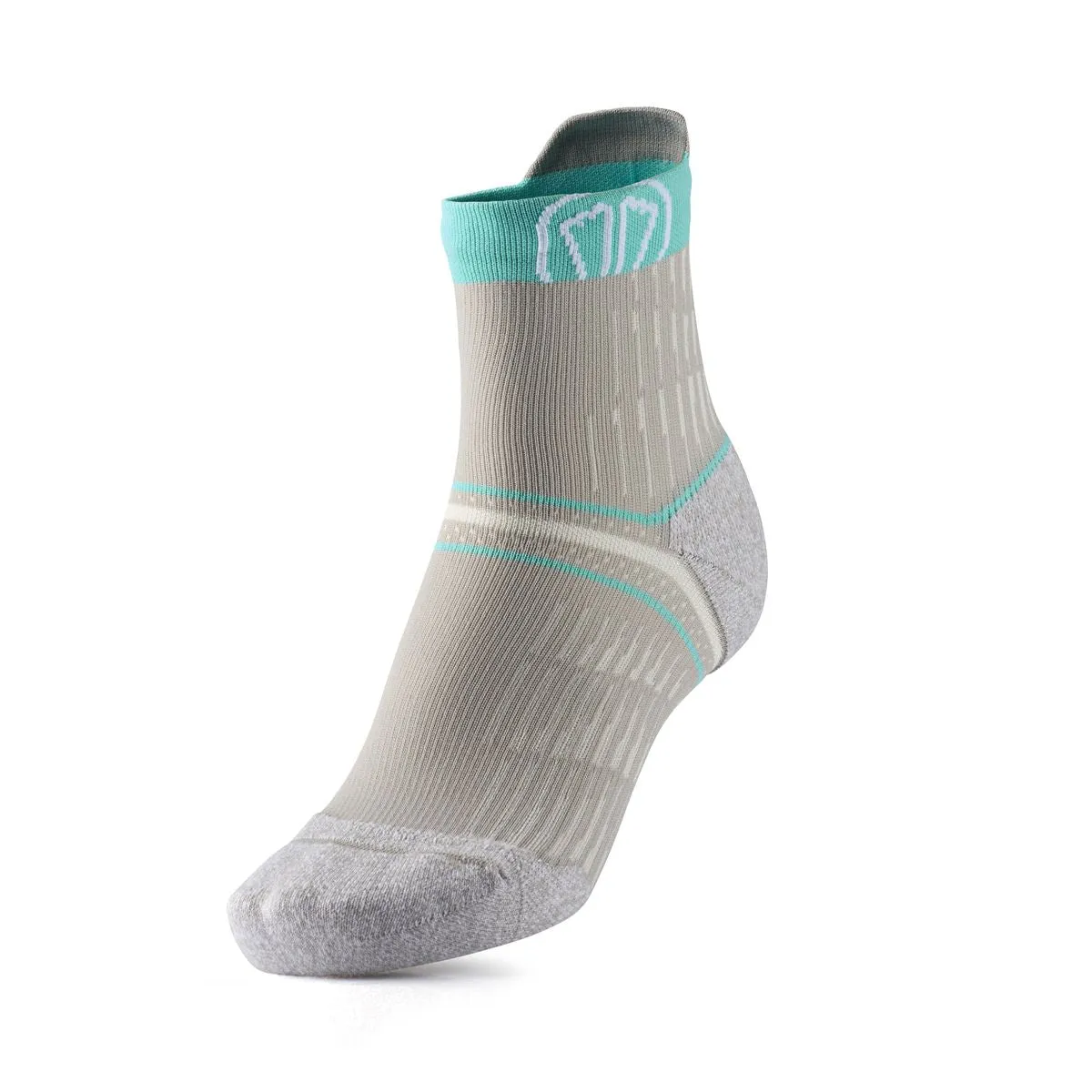 RUN ANATOMIC COMFORT WOMEN RUNNING SOCKS LIGHT GREY - TURQUOISE