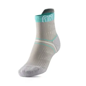 RUN ANATOMIC COMFORT WOMEN RUNNING SOCKS LIGHT GREY - TURQUOISE