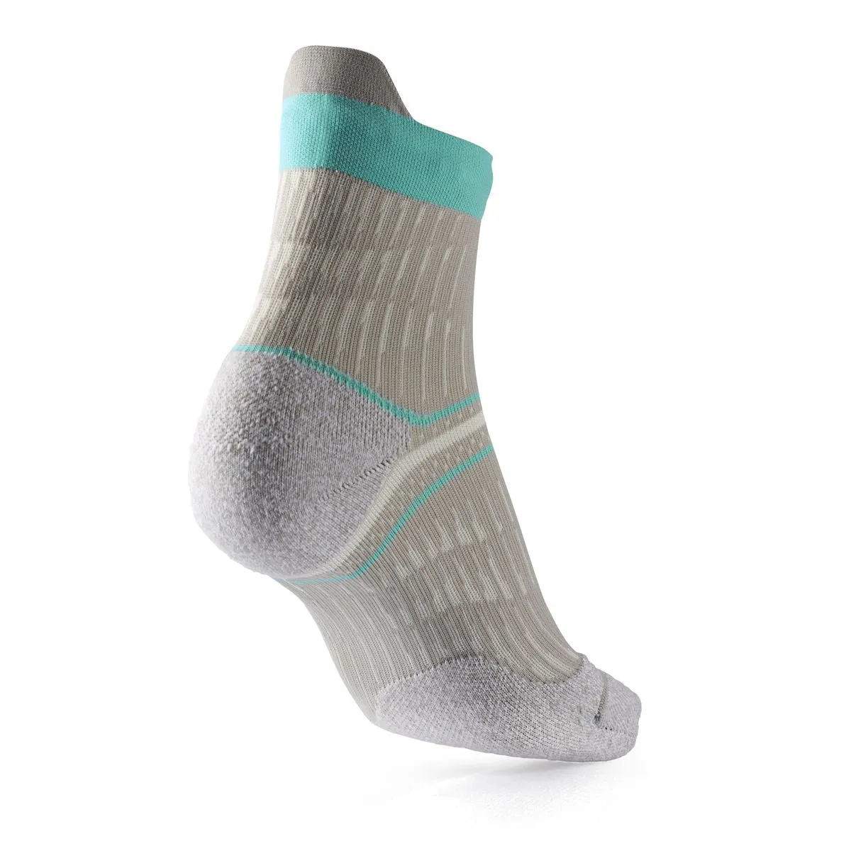 RUN ANATOMIC COMFORT WOMEN RUNNING SOCKS LIGHT GREY - TURQUOISE