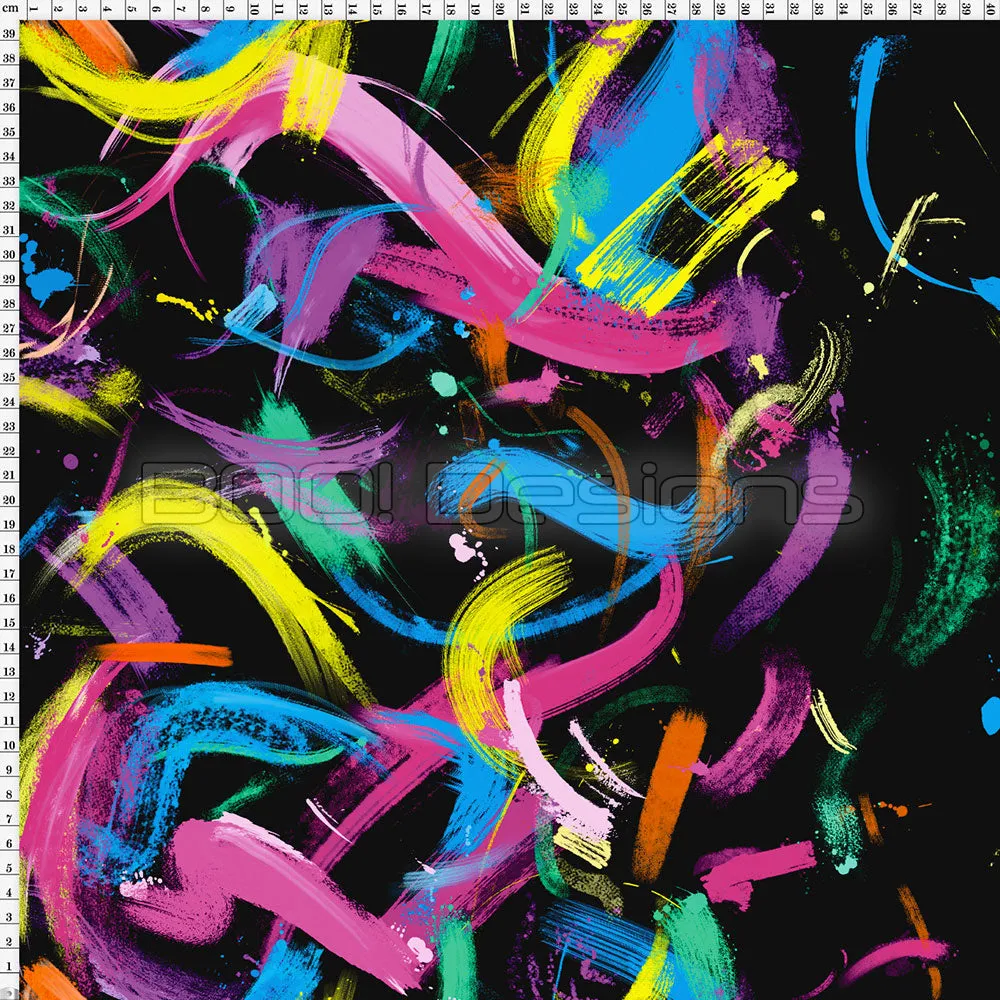 Spandex Abstract Rainbow - Stretch Net 115gsm