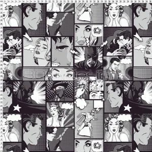 Spandex Pop Art Comic Grey