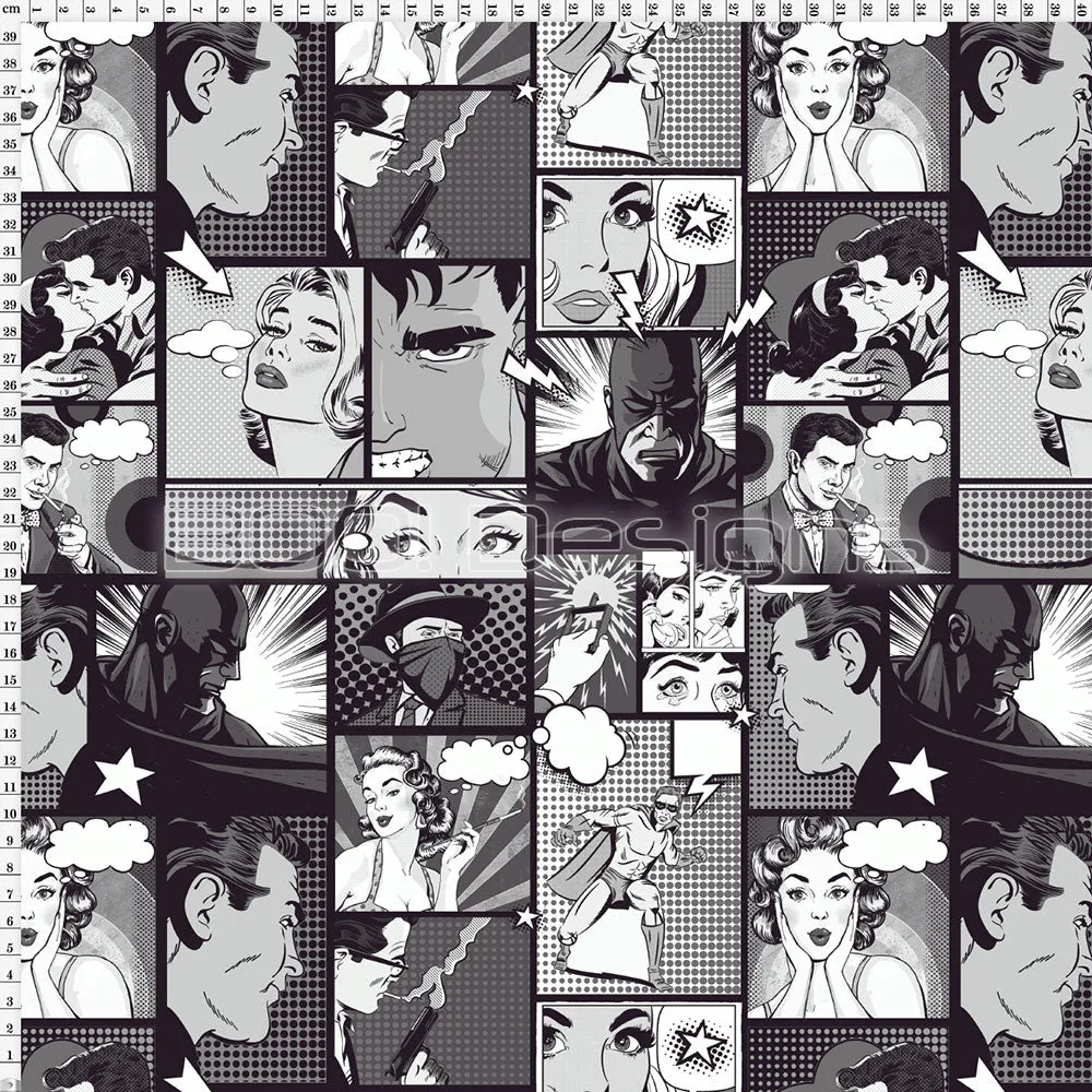 Spandex Pop Art Comic Grey