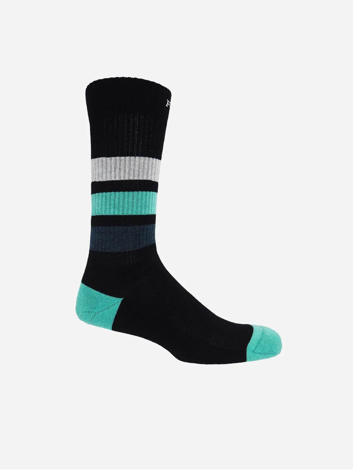 Striped Organic Men's Sport Socks Bundle - Black & Navy
