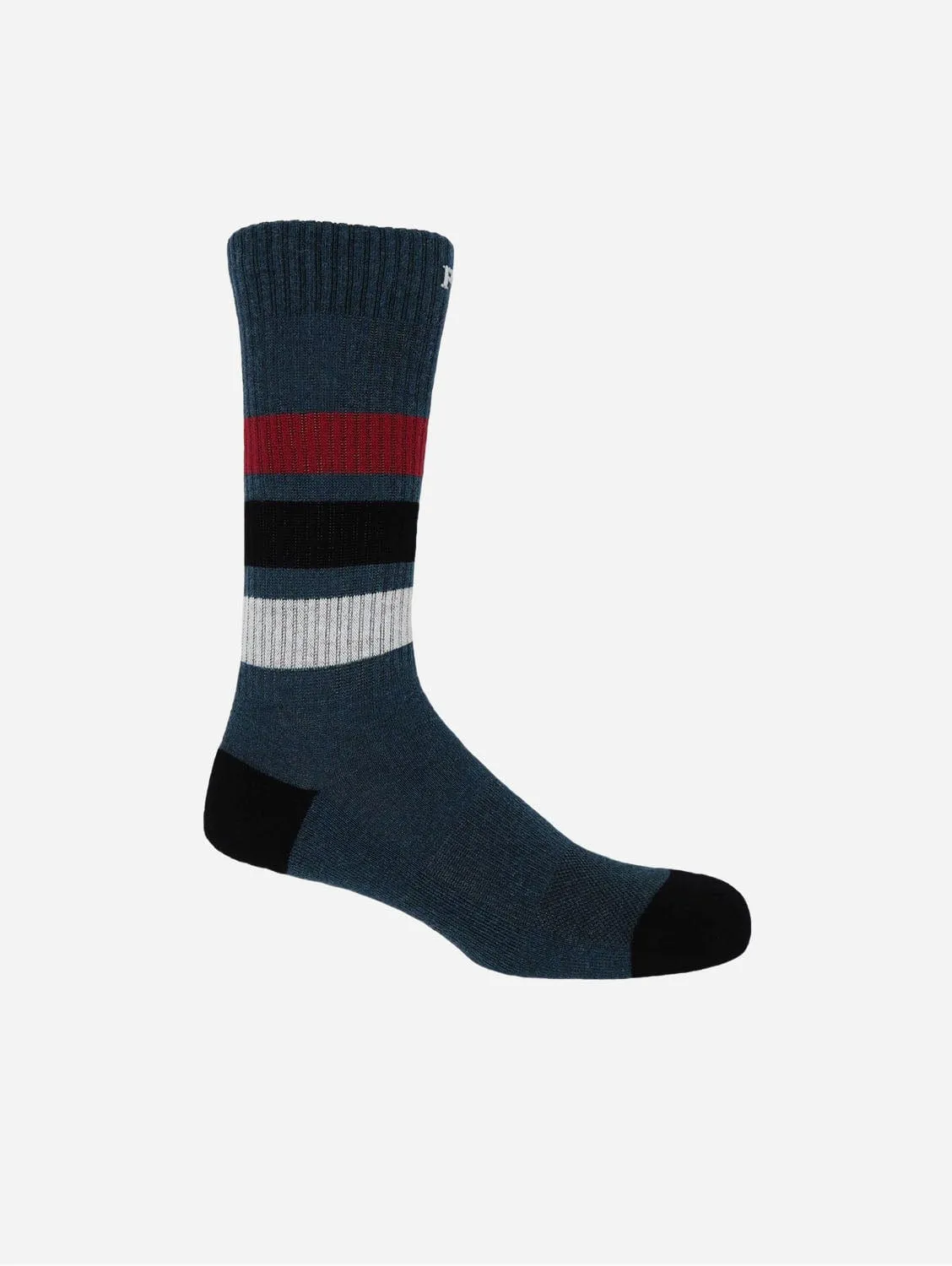 Striped Organic Men's Sport Socks Bundle - Black & Navy