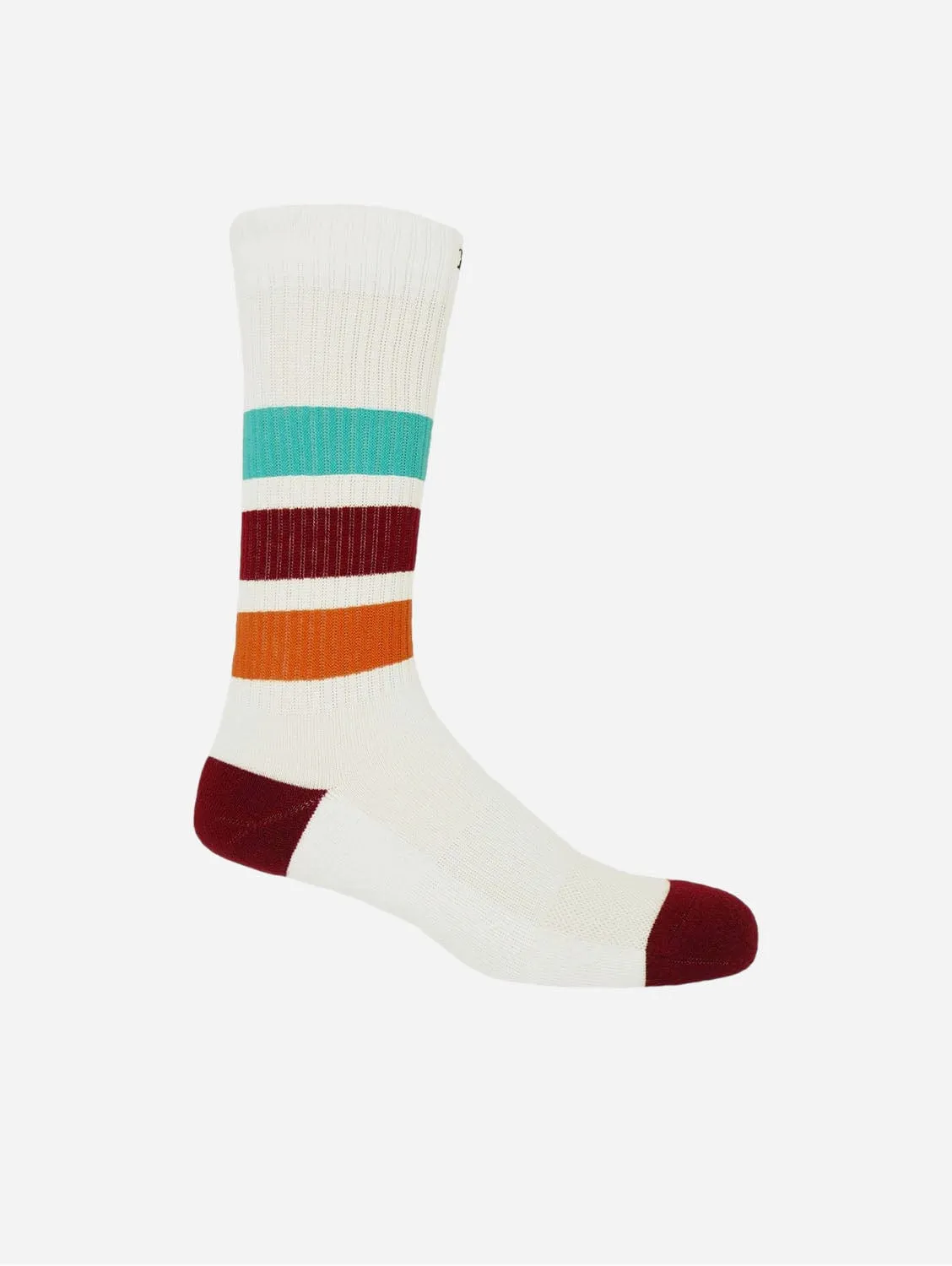 Striped Organic Men's Sport Socks Bundle - Mauve & White