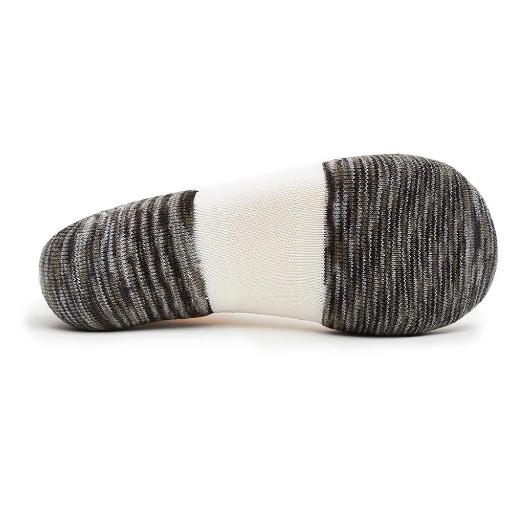 TECHFIT Light Cushion No Show Tab Rocket Grip Tennis Socks White Grey