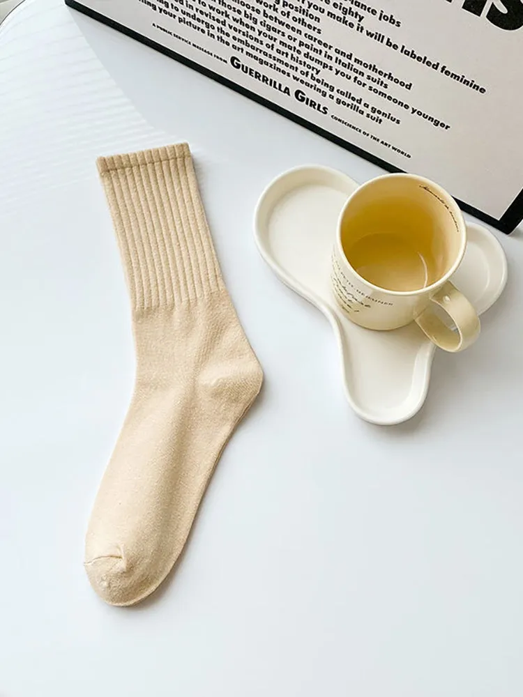 Three Pairs Solid Color Cotton All Cotton Stockings Sports Sweat Absorbing Cotton Sock