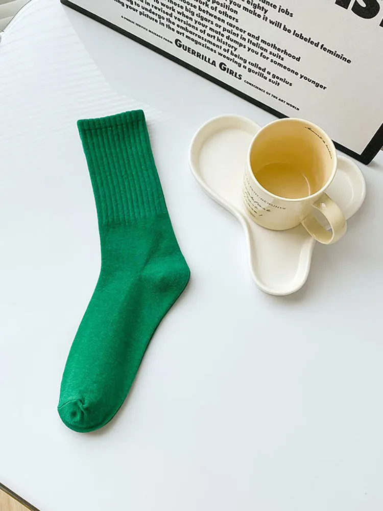 Three Pairs Solid Color Cotton All Cotton Stockings Sports Sweat Absorbing Cotton Sock