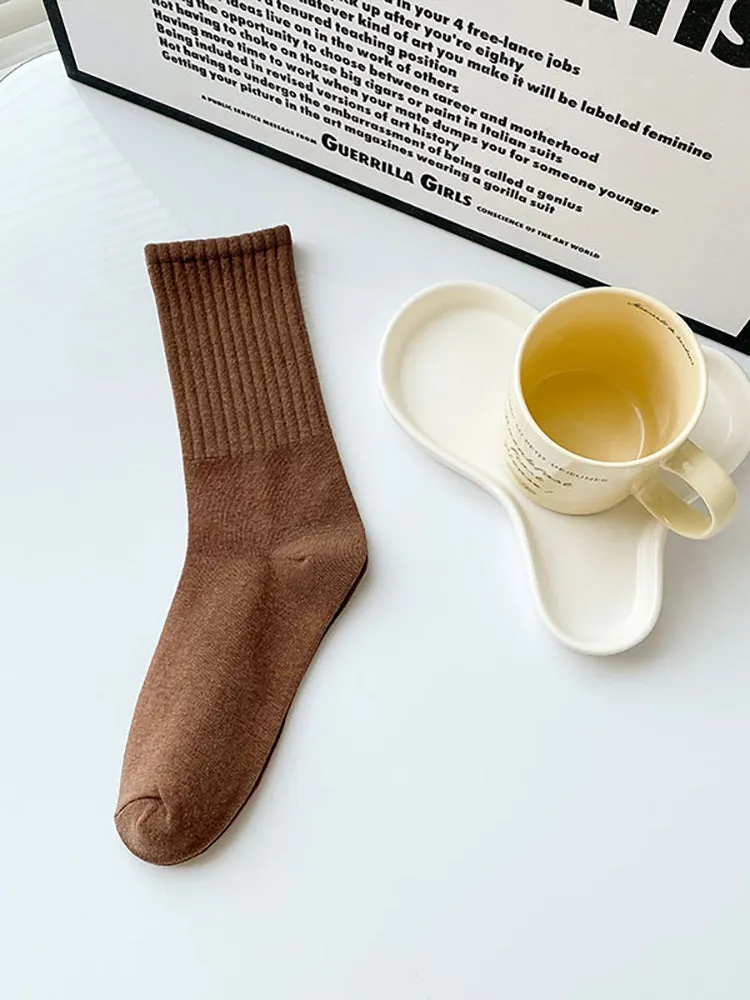 Three Pairs Solid Color Cotton All Cotton Stockings Sports Sweat Absorbing Cotton Sock