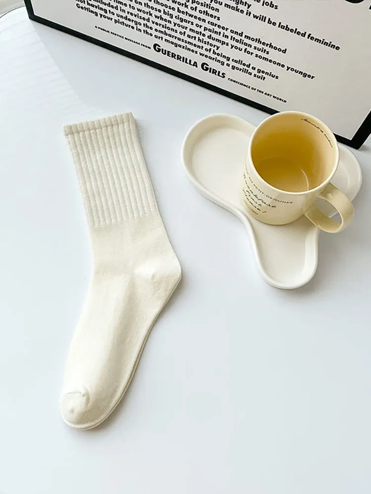 Three Pairs Solid Color Cotton All Cotton Stockings Sports Sweat Absorbing Cotton Sock