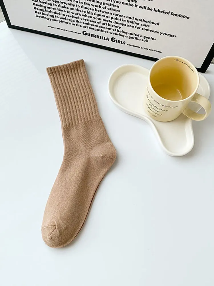 Three Pairs Solid Color Cotton All Cotton Stockings Sports Sweat Absorbing Cotton Sock