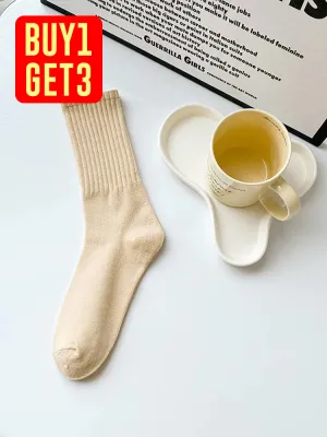 Three Pairs Solid Color Cotton All Cotton Stockings Sports Sweat Absorbing Cotton Sock