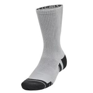 Under Armour Unisex Socks 3-Pack Crew Performance Tech Mod Gray/White