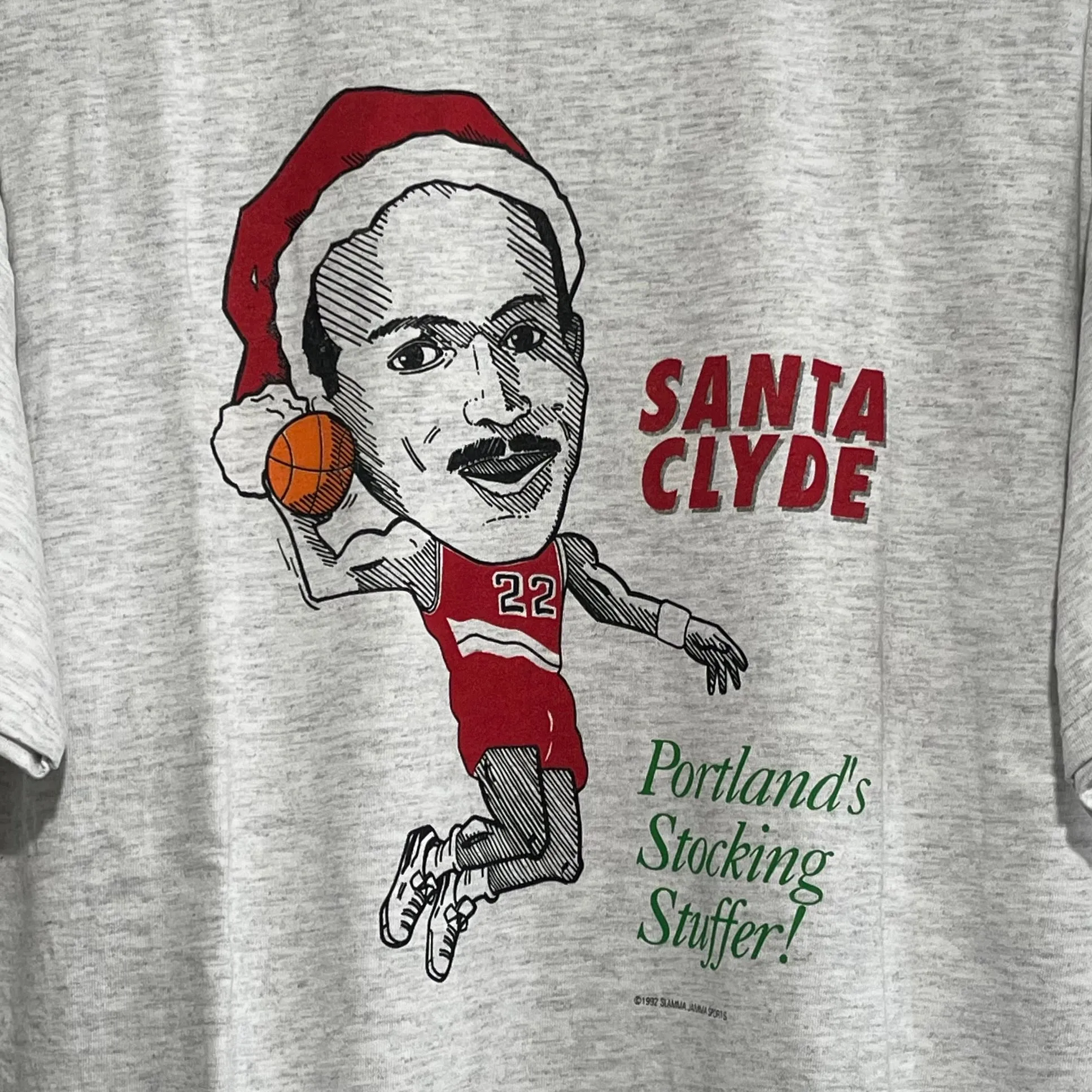 Vintage 1992 Santa Clyde Drexler Portland Trail Blazers Shirt L