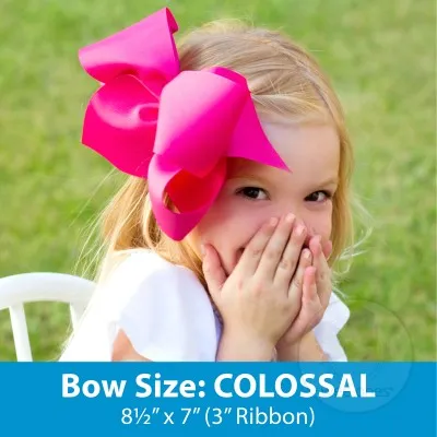 Wee Ones Colossal Classic Grosgrain Hair Bow on a Pinch Clip (Knot Bow)