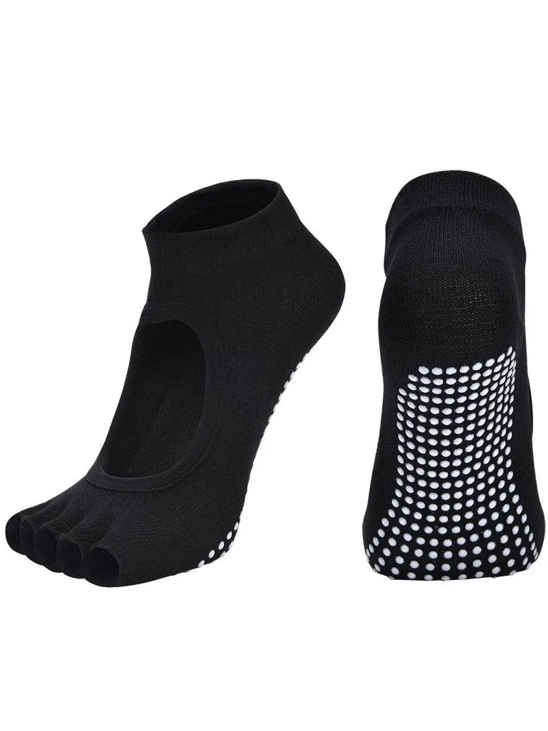Yoga Women's Open Fingers Anti-Slip Cotton Socks - SF0329