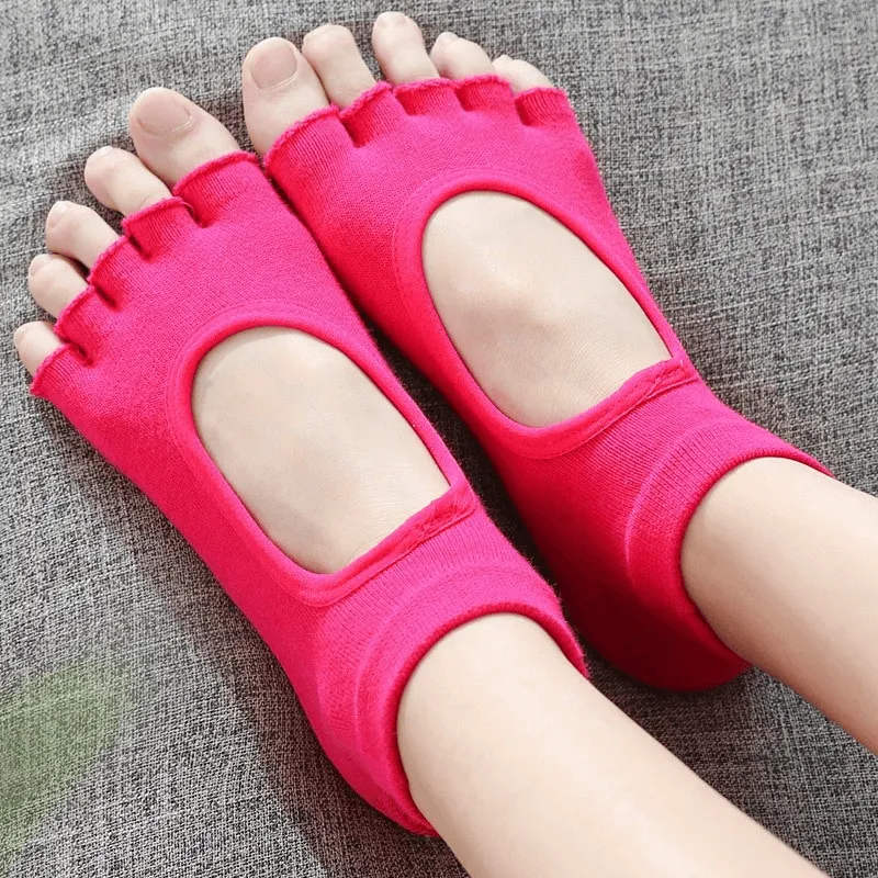 Yoga Women's Open Fingers Anti-Slip Cotton Socks - SF0329