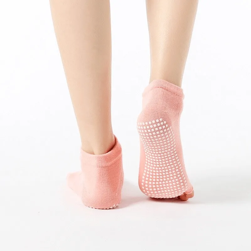 Yoga Women's Open Fingers Anti-Slip Cotton Socks - SF0329